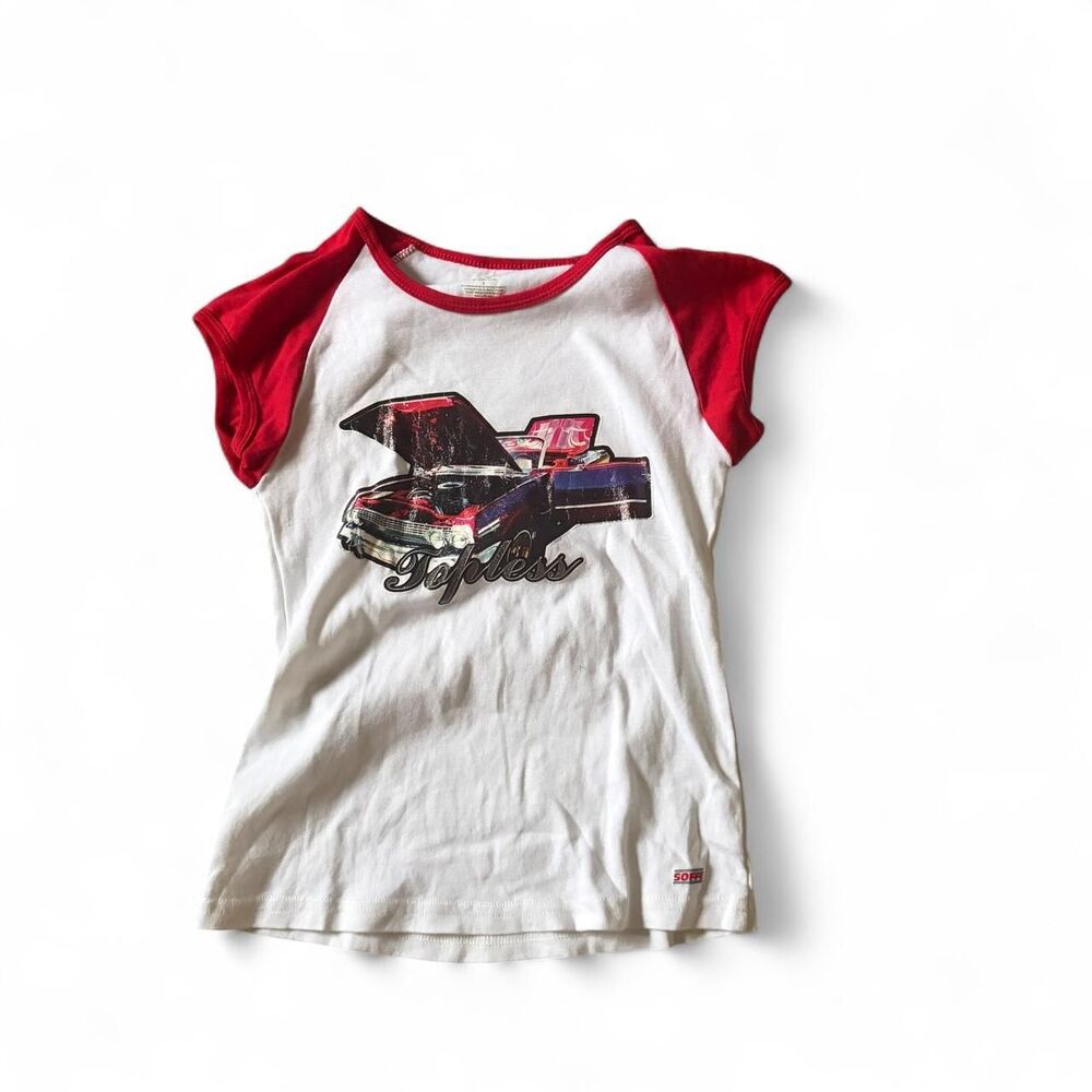 Soffe Women's White and Red T-shirt